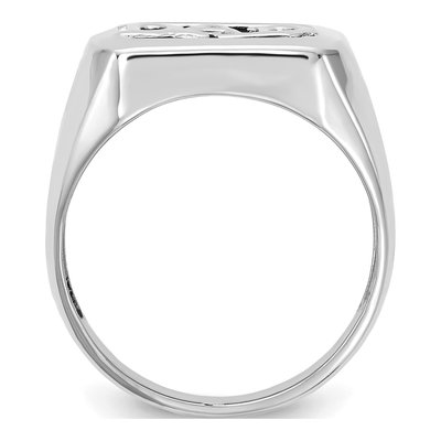 Men's 14K White Gold Onyx & Diamond Dad Ring – view 2
