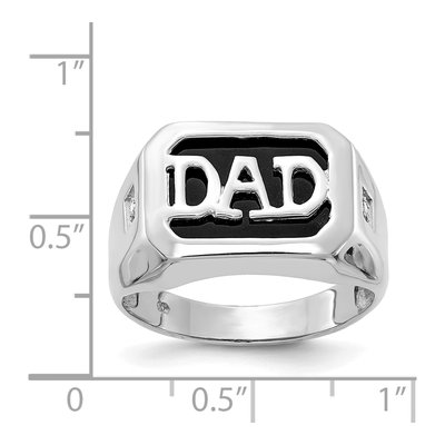 Men's 14K White Gold Onyx & Diamond Dad Ring – view 5