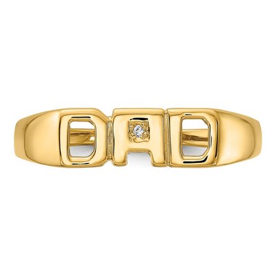 Men's 14K Yellow Gold Diamond DAD Ring – view 5