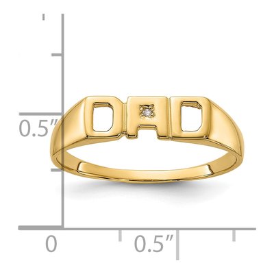 Men's 14K Yellow Gold Diamond DAD Ring – view 6