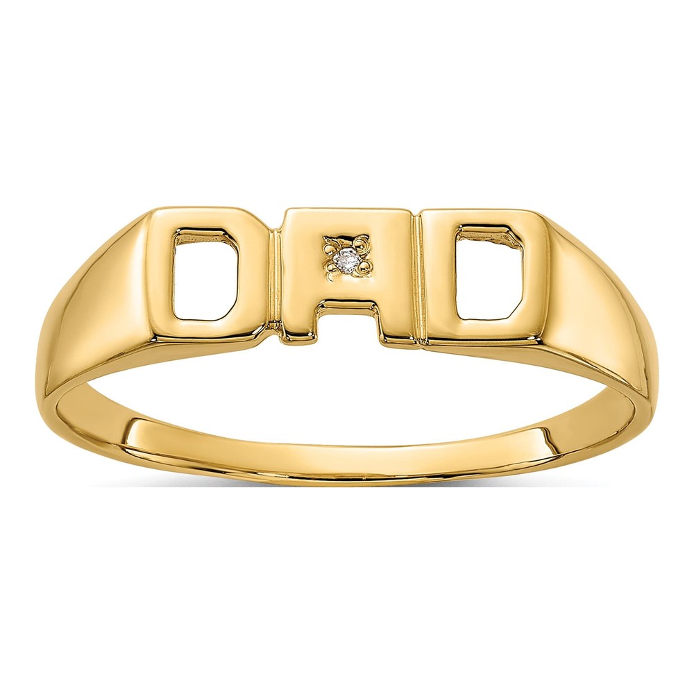 Men's 14K Yellow Gold Diamond DAD Ring