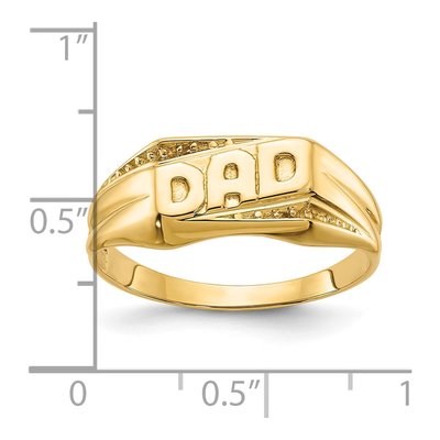 Men's 14K Yellow Gold DAD Ring Mounting – view 6