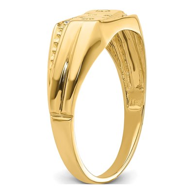 Men's 14K Yellow Gold Diamond DAD Ring – view 7