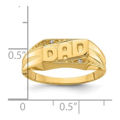 Men's 14K Yellow Gold Diamond DAD Ring – view 8