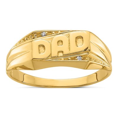 Men's 14K Yellow Gold Diamond DAD Ring
