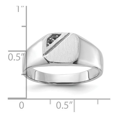 Men's 14K White Gold Octagon Signet Ring Mounting – view 3
