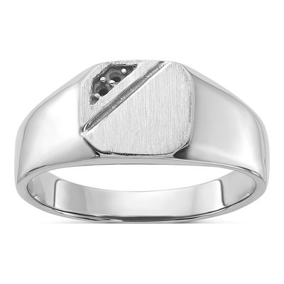 Men's 14K White Gold Octagon Signet Ring Mounting