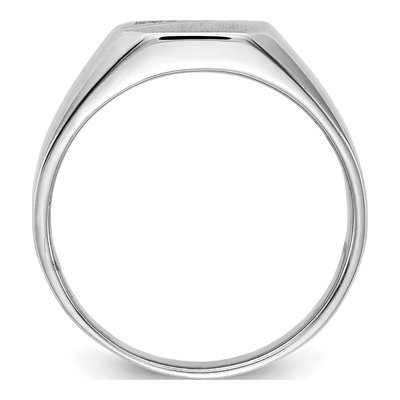 Men's 14K White Gold Diamond Octagon Signet Ring – view 2
