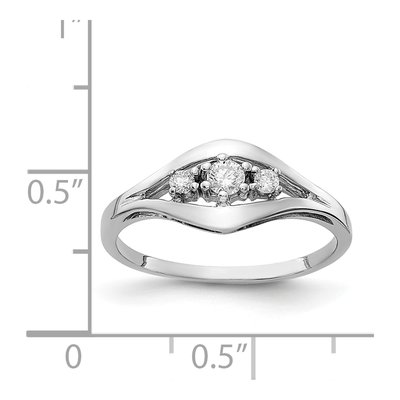 14K White Gold 1/8 ct tw Diamond 3-Stone Ring – view 4