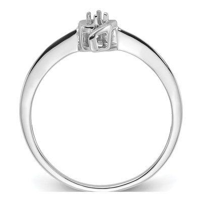 14K White Gold Round Center Ring Mounting – view 2