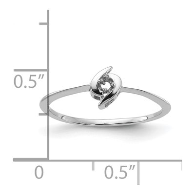 14K White Gold Round Center Ring Mounting – view 3