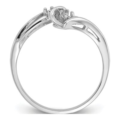 14K White Gold Diamond Bypass Ring Mounting – view 3