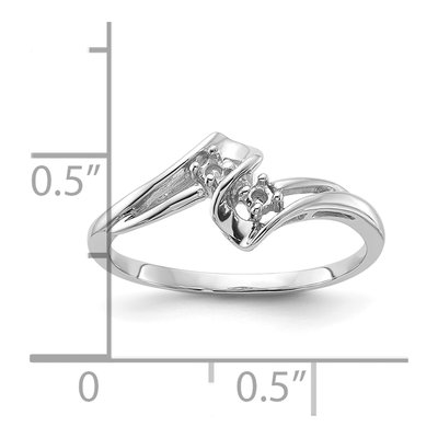 14K White Gold Diamond Bypass Ring Mounting – view 4