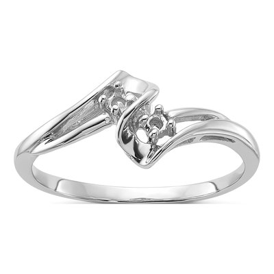 14K White Gold Diamond Bypass Ring Mounting
