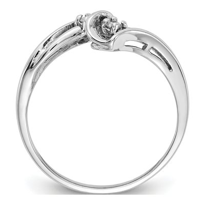 14K White Gold 1/20 ct tw Diamond 2-Stone Bypass Ring – view 3