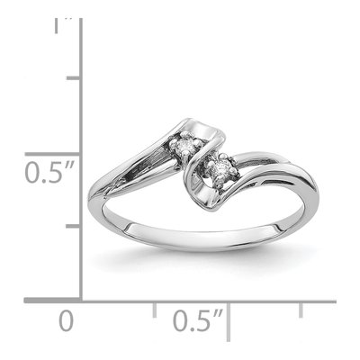 14K White Gold 1/20 ct tw Diamond 2-Stone Bypass Ring – view 4