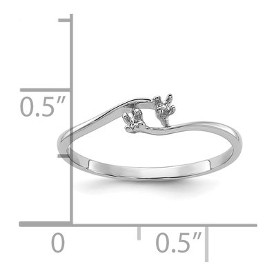 14K White Gold 2-Stone Diamond Ring Mounting – view 4