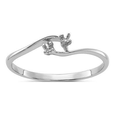 14K White Gold 2-Stone Diamond Ring Mounting