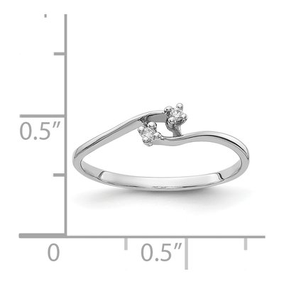 14K White Gold Diamond Bypass Ring – view 5