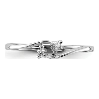 14K White Gold Diamond Bypass Ring – view 6