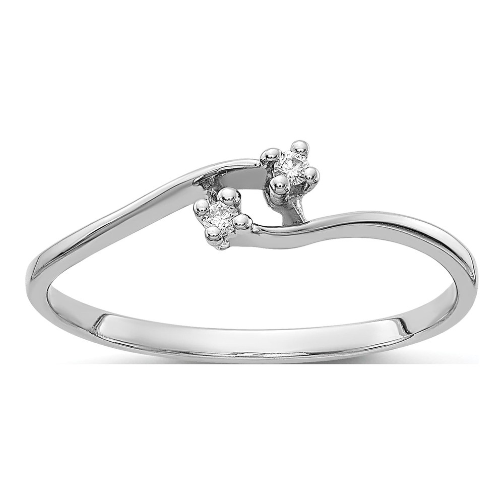 14K White Gold Diamond Bypass Ring