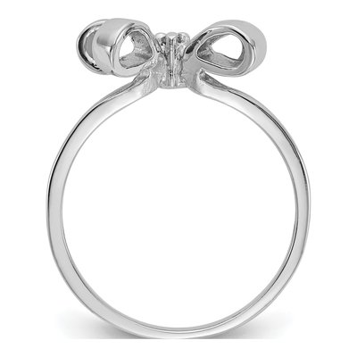 14K White Gold Diamond Bow Ring Mounting – view 2