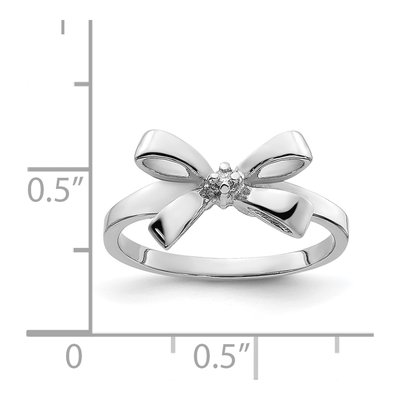 14K White Gold Diamond Bow Ring Mounting – view 3