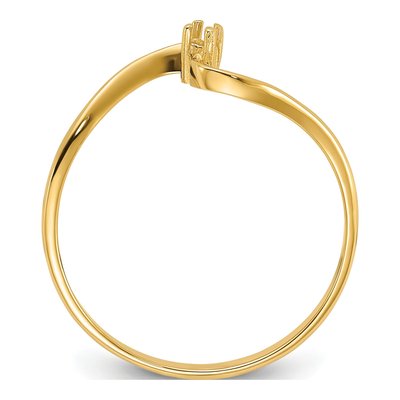 14K Yellow Gold Curved Diamond Ring Mounting – view 2