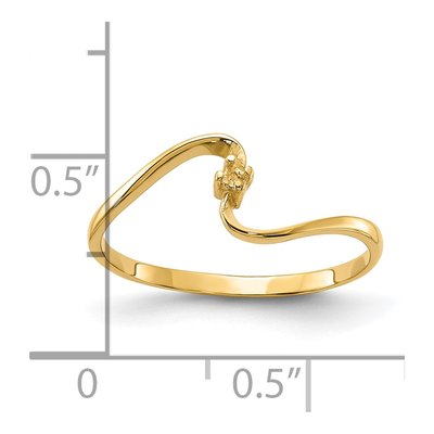 14K Yellow Gold Curved Diamond Ring Mounting – view 3