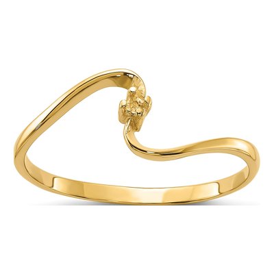 14K Yellow Gold Curved Diamond Ring Mounting