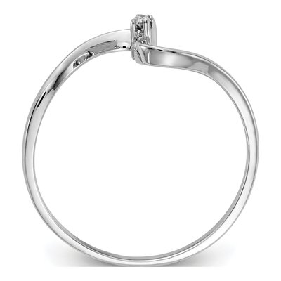 14K White Gold Diamond Curved Ring – view 3