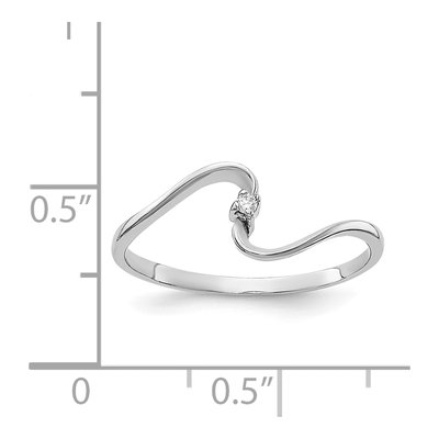 14K White Gold Diamond Curved Ring – view 4