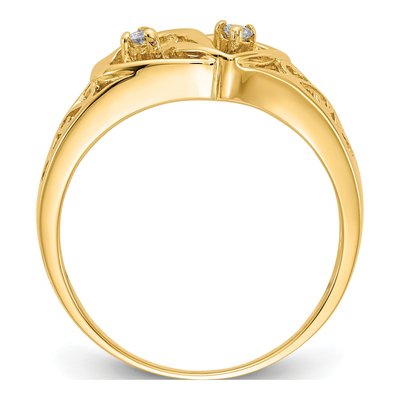 14K Yellow Gold 1/20 ct tw Diamond Two Hearts Ring – view 2