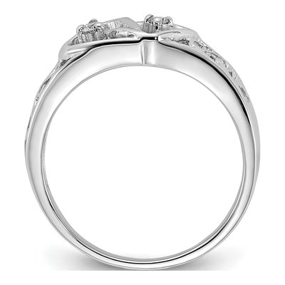 14K White Gold 1/20 ct tw Diamond Two Hearts Ring – view 2