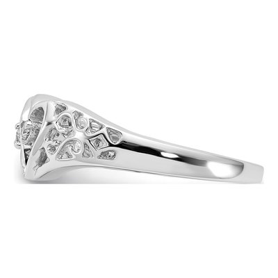 14K White Gold 1/20 ct tw Diamond Two Hearts Ring – view 4