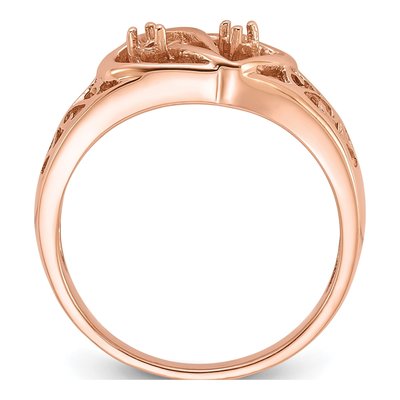 14K Rose Gold Heart Ring Mounting – view 2