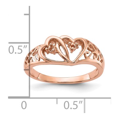 14K Rose Gold Heart Ring Mounting – view 3