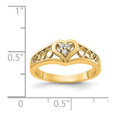 14K Yellow Gold 1/20 ct tw Diamond Heart Ring – view 2