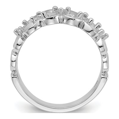 14K White Gold Heart-Motif Diamond Ring Mounting – view 2