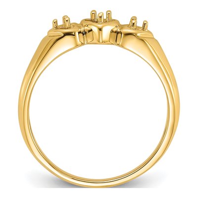 14K Yellow Gold Heart Ring Mounting – view 3