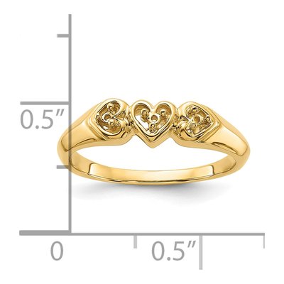 14K Yellow Gold Heart Ring Mounting – view 4
