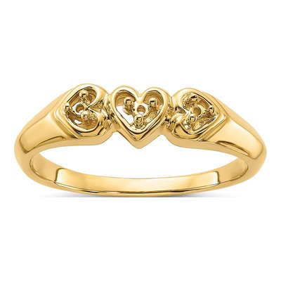 14K Yellow Gold Heart Ring Mounting