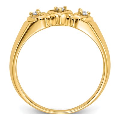 14K Yellow Gold 1/20 ct tw Diamond Triple Heart Ring – view 3