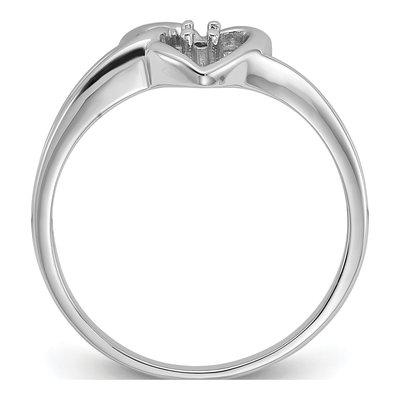 14K White Gold Heart Diamond Ring Mounting – view 3