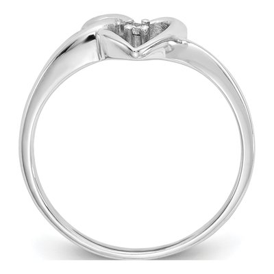 14K White Gold Diamond Heart Ring – view 3
