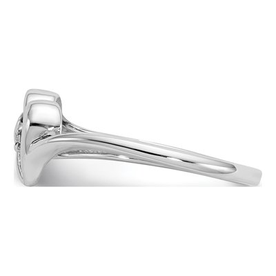 14K White Gold Diamond Heart Ring – view 4