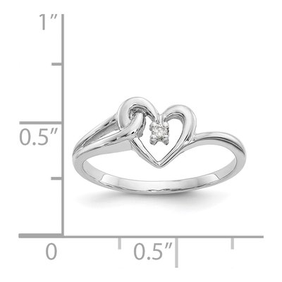 14K White Gold Diamond Heart Ring – view 6