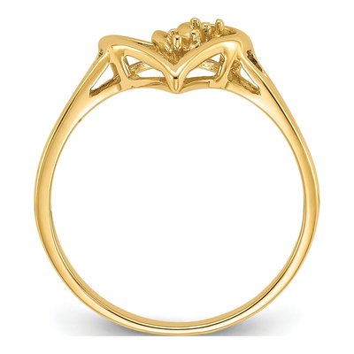 14K Yellow Gold Heart for Diamond Ring Mounting – view 2