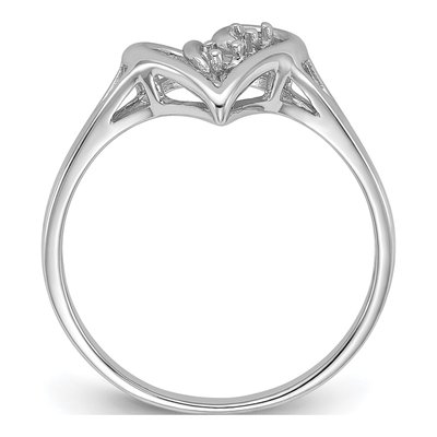 14K White Gold Heart Ring Mounting – view 3