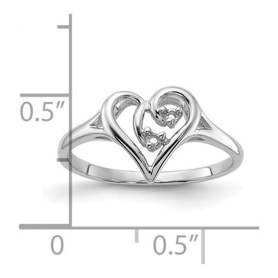 14K White Gold Heart Ring Mounting – view 4